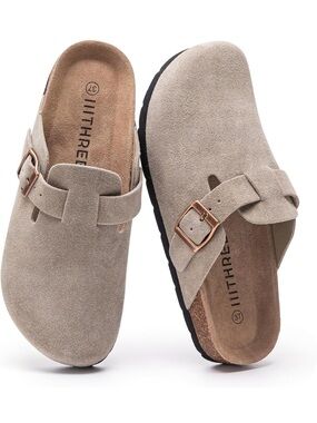 Women’s Suede Clogs with Cork Foodbed